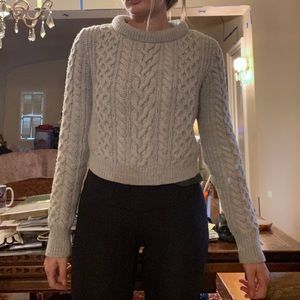 Club Monaco cable knit cropped sweater